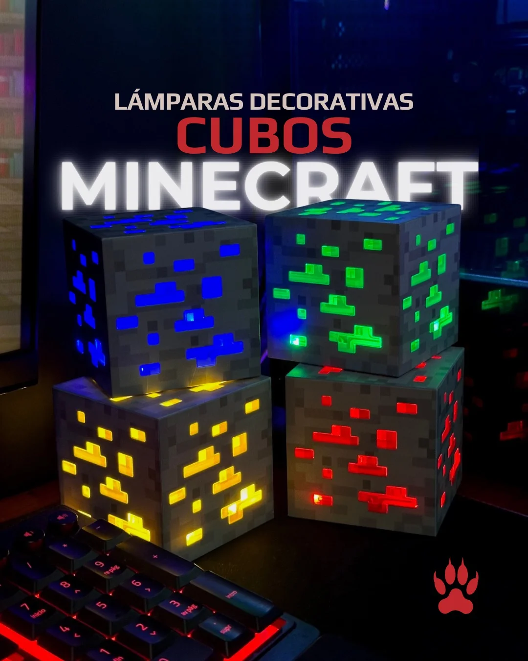 Lámpara Cubo de Minecraft